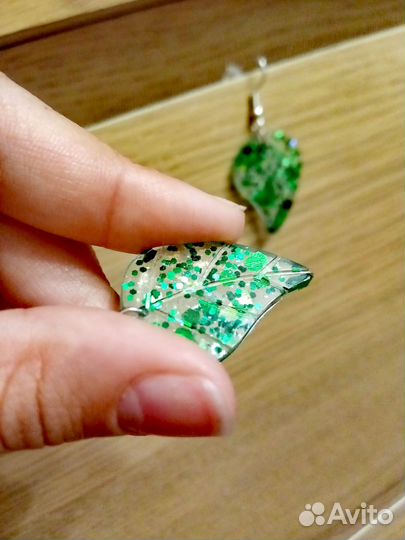 Серьги из эпоксидной смолы ручной работы
