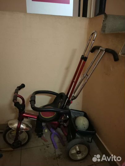 Детский велосипед с ручкой бу