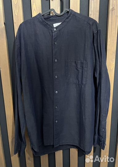 Рубашка без воротника Uniqlo лён оригинал