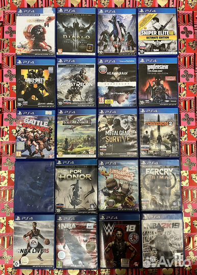 Шикарный ассортимент дисков на PS4 около 200 штук