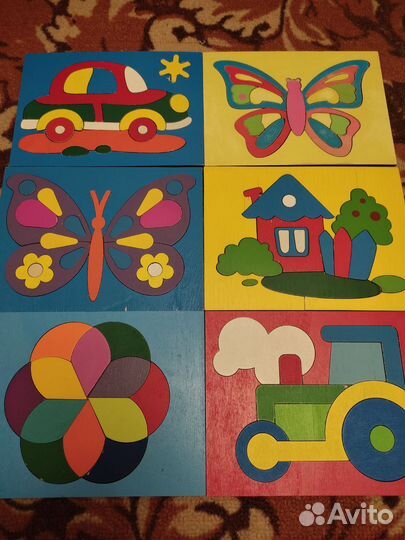 Деревянные послойные пазлы, и пазлы вкладыши