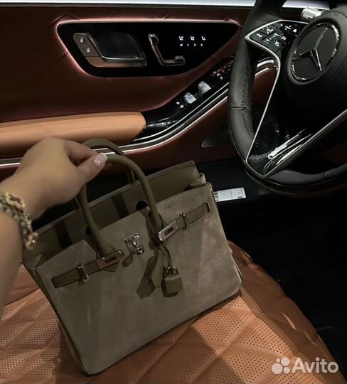 Сумка hermes натуральная замша женская