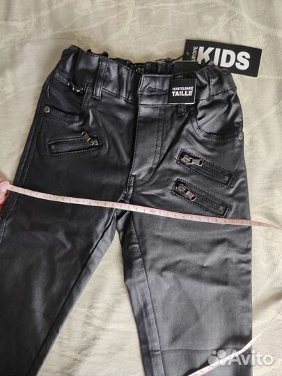 Новые брюки из экокожи на девочку и мальчика 134р