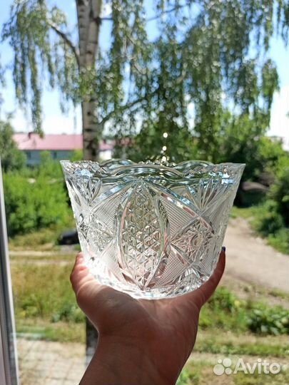 Хрустальная ваза СССР 2 штуки (цена за все)