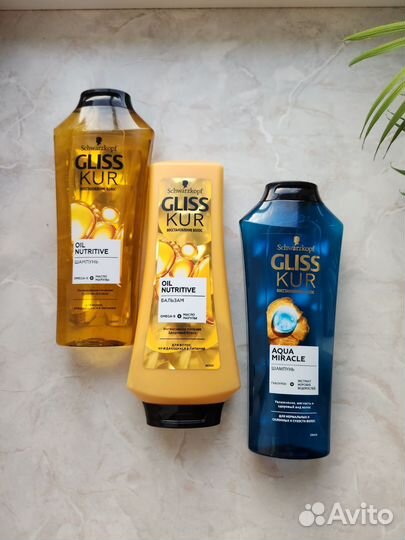 Шампунь и бальзам gliss KUR pantene