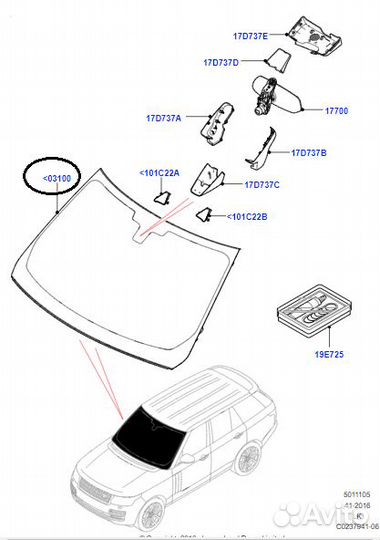Лобовое стекло Range Rover