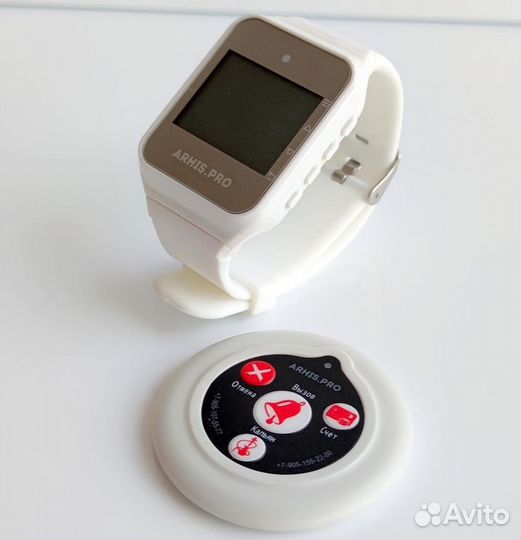 Комплекты вызова персонала: кнопка вызова и часы