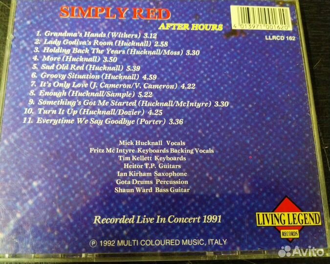 Simply Red After Hours cd 1992