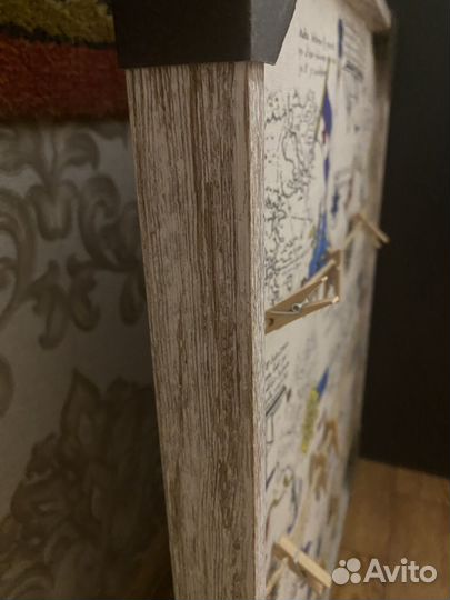 Доска для фотографий и записей с прищепками