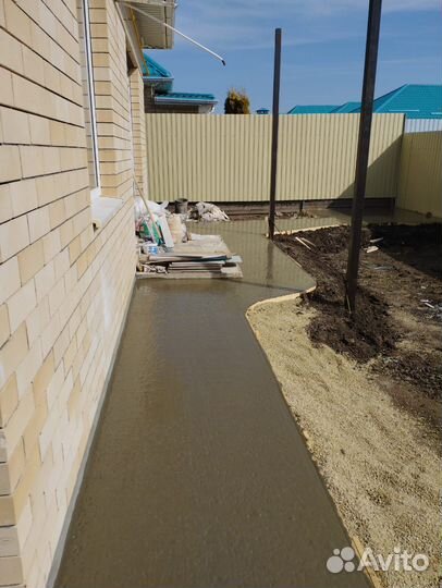 Бетонные работы отмостка фундамент площадка забор