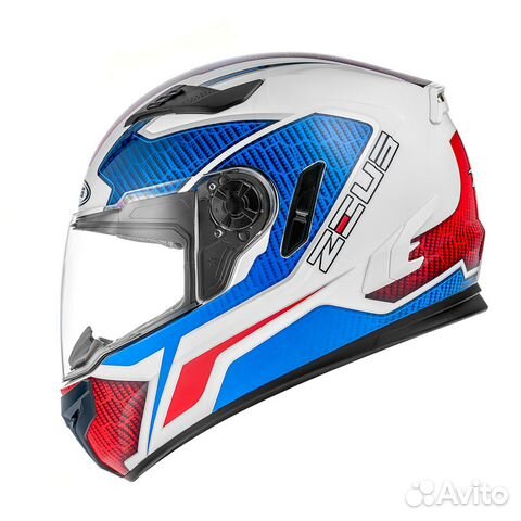 Мотошлем Zeus ZS-813A Blue-White