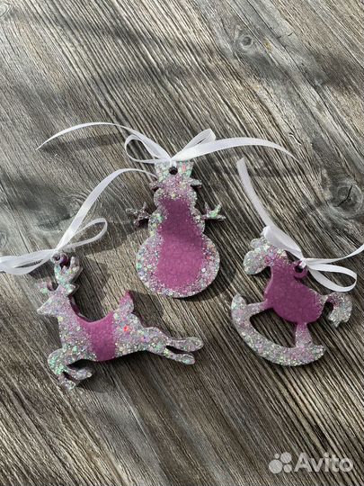 Елочные игрушки из эпоксидной смолы