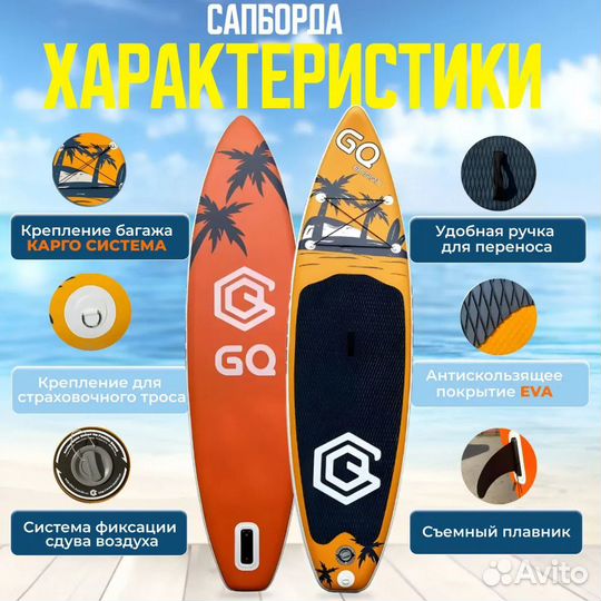 Сап борд (sup board) GQ Coco пальмы