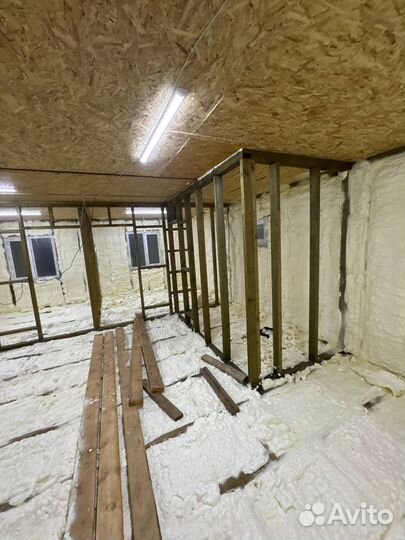 Утепление, теплоизоляция пенополиуретаном потолка