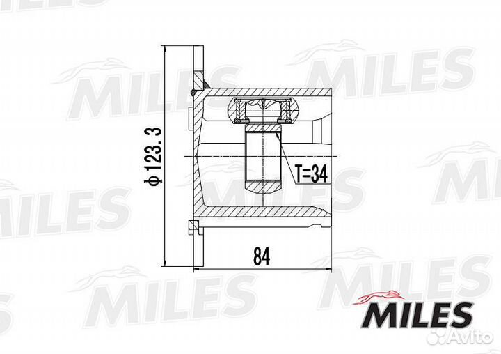 Шрус внутренний 34*85 Audi A4 01, Seat Alhambra 00