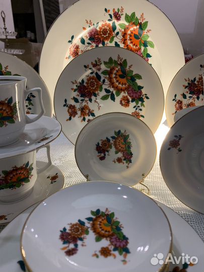 Фарфор Гдр. немецкий чайный сервиз