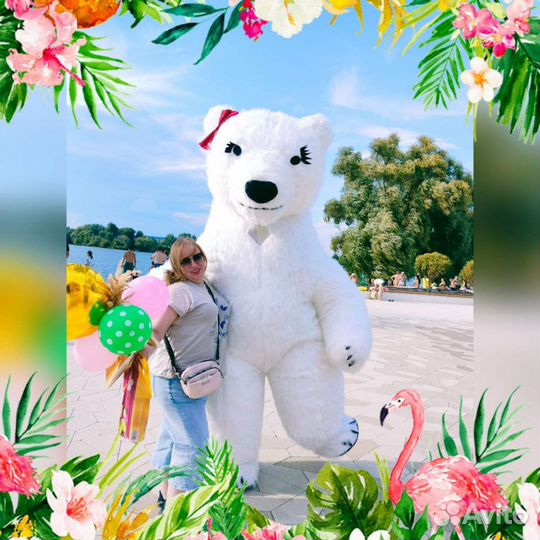 Белый мишка поздравление ростовой