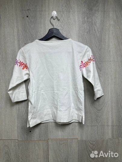 Лонгслив Lindex с цветочками белый детский