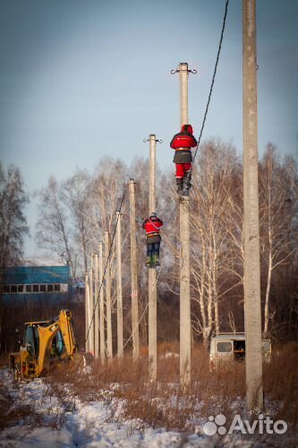 Установка опор лэп. Монтаж сип. Замена столбов лэп