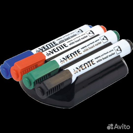 Маркер для доски набор 4 цвета 5мм +губка
