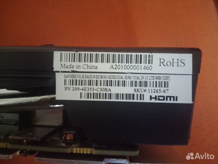 Видеокарта rx580 8gb sapphire