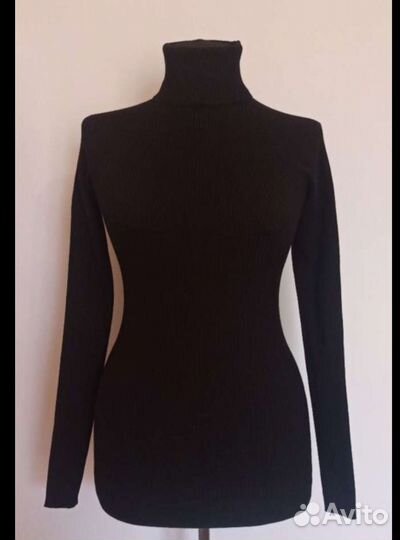 Свитер massimo dutti 42 водолазка бадлон черный