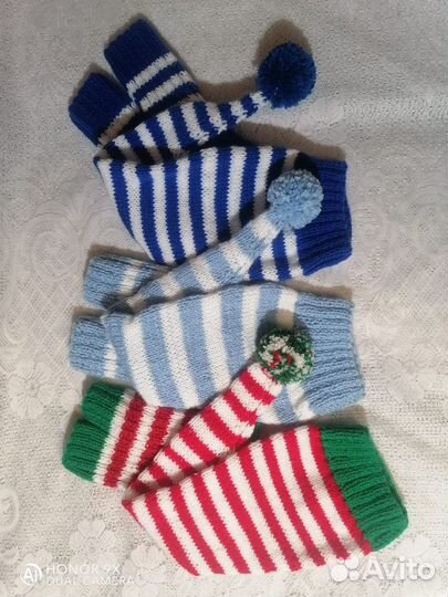 Комплект вязаный (колпак и гетры)в ассортименте