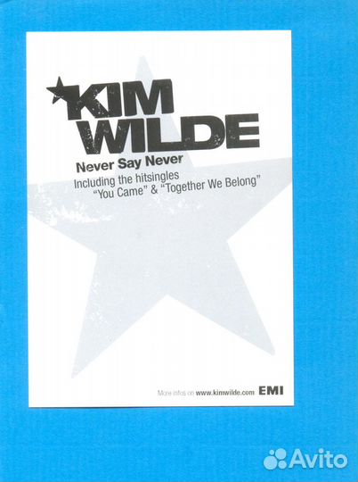 Открытка Kim Wilde Коллекционная Фирменная