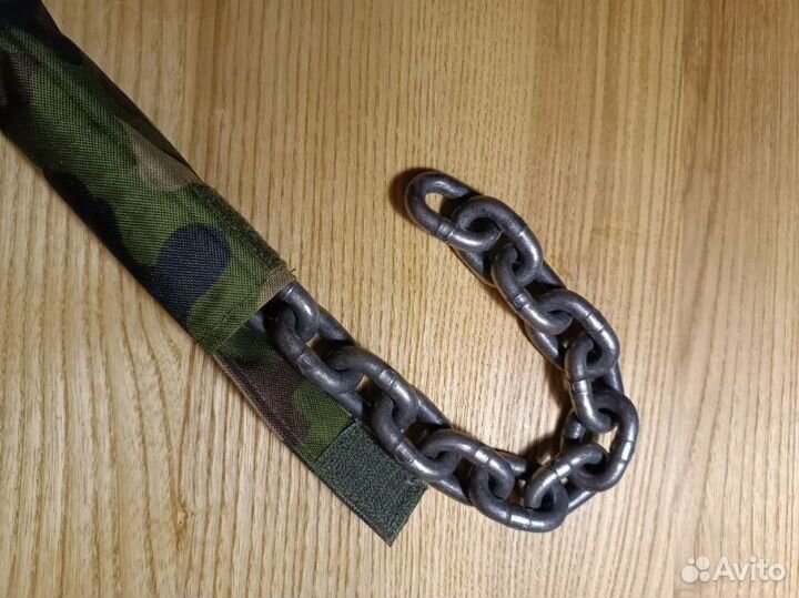 Велозамок, цепь противоугонная, 8мм, 1м, цвет хаки