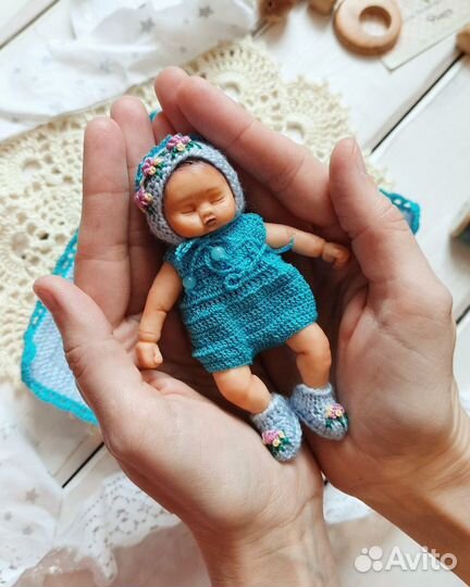 Мини реборн девочка, спящая кукла пупс