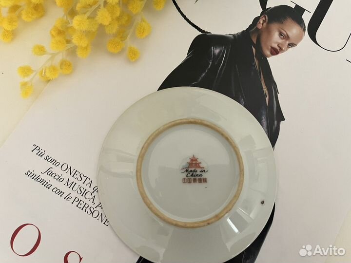 Чашка с блюдцем фарфор Китай