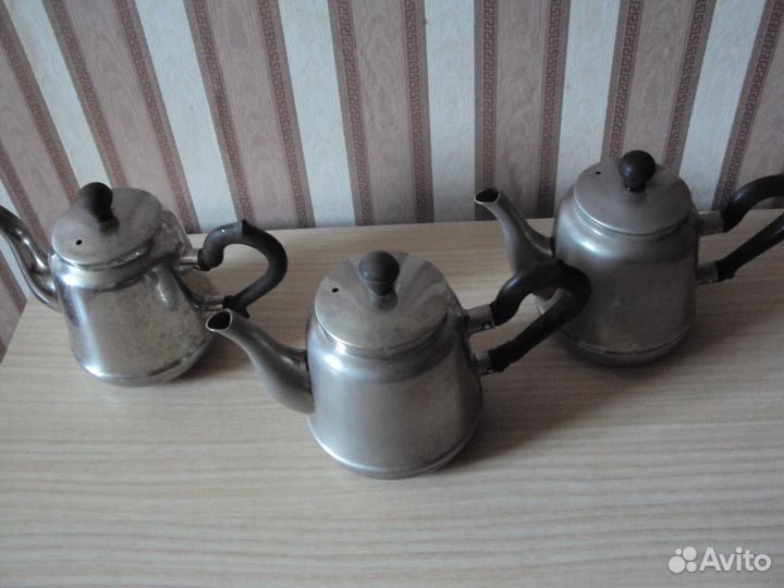 2 металлических заварочных чайника кольчугино СССР