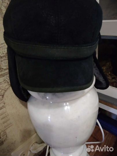 Шапка натуральный мех и кожа