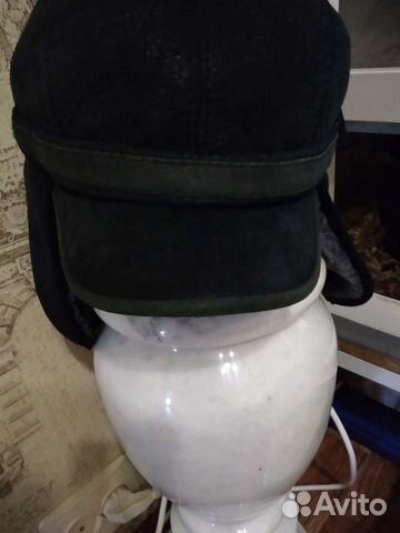 Шапка натуральный мех и кожа