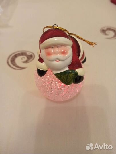 Новогодние украшения Дед на шаре Снеговик шкатулка