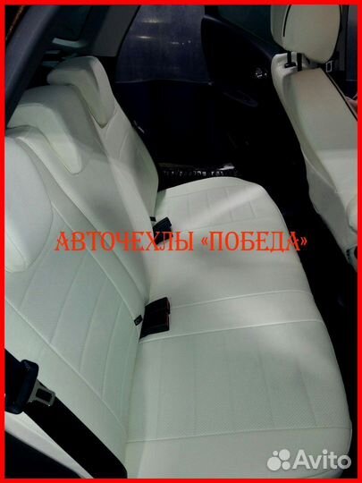 Чехлы Renault Kaptur из экокожи белые Классика