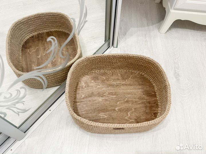 Корзина лежанка из джута / Корзина из джута