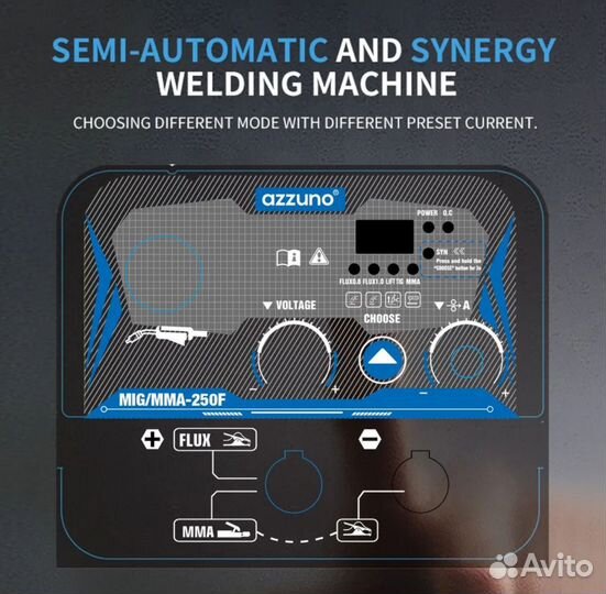 Сварочный полуавтомат Azzuno 250f (без газа),новый