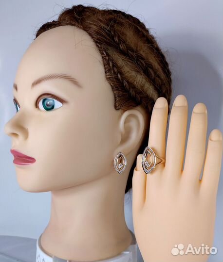 Набор с фанитами, покрытие золото. р 18, 19