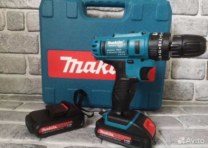 Аккумуляторная дрель шуруповерт makita 26v