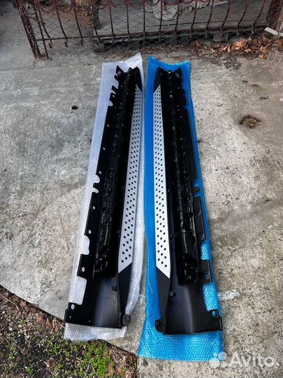 Пороги боковые с алюминиевой вставкой BMW X5 E70