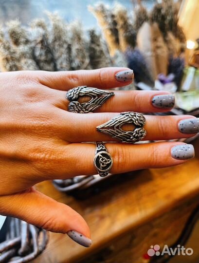 Кольца, перстни посеребренные новые