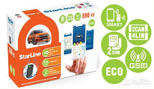 Сигнализация Starline S96 v2 BT 2CAN+4LIN 2SIM GSM