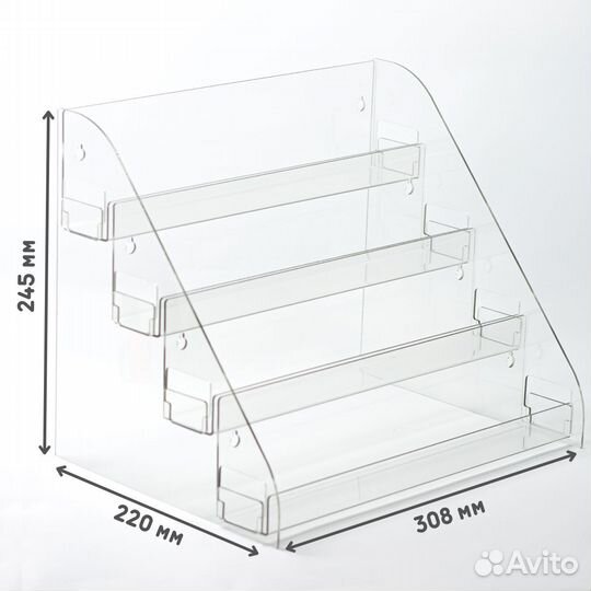 Горка из оргстекла 4-ёх ступенчатая 308х245х220 мм
