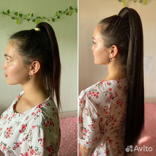 Афро хвост на резинке, накладной съемный хвост