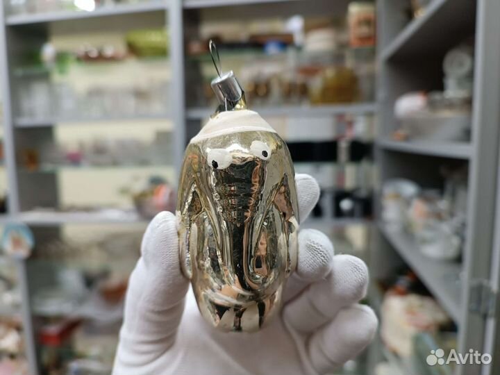 Советская Ёлочная Игрушка Слон Слоник СССР Стекло