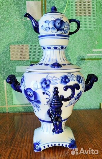Самовар Гжель коллекционная