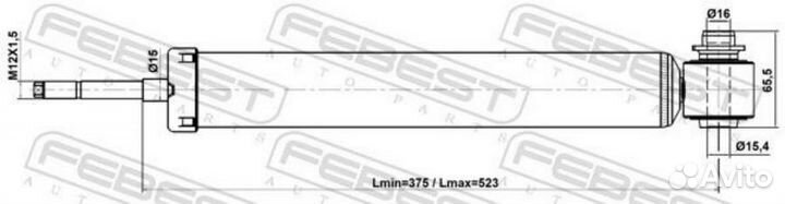 Febest 19110-001R Амортизатор задний GAS.twin tube