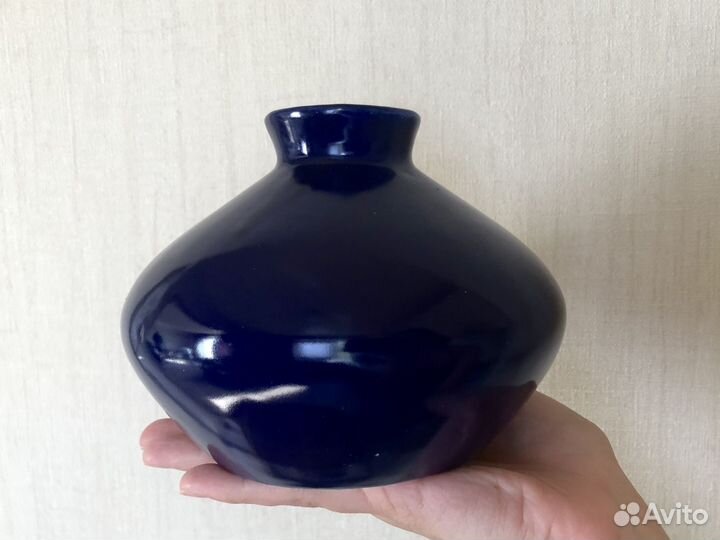Ваза интерьерная керамика синяя