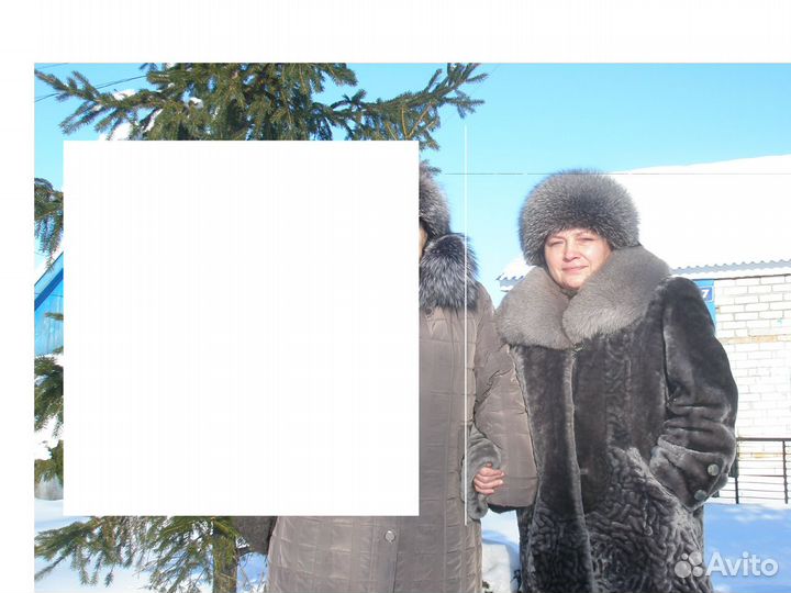 Шуба мутон,ворот песец